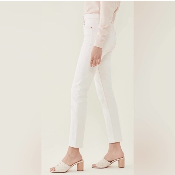 Re/Done 90’s High Rise Ankle Crop Jeans In Vintage White (Cream) Size 29 NWT! - Picture 9 of 16